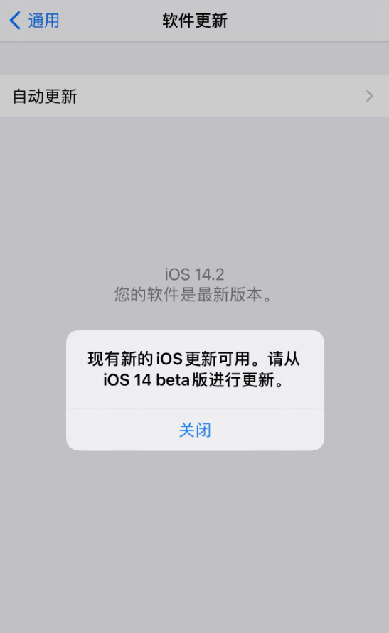 扶绥苹果手机维修分享iOS 14.2 反复出现更新提示，需等待苹果修复 